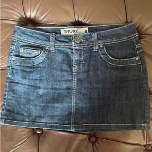 Women's Mini Denim Skirt - Indigo Blue